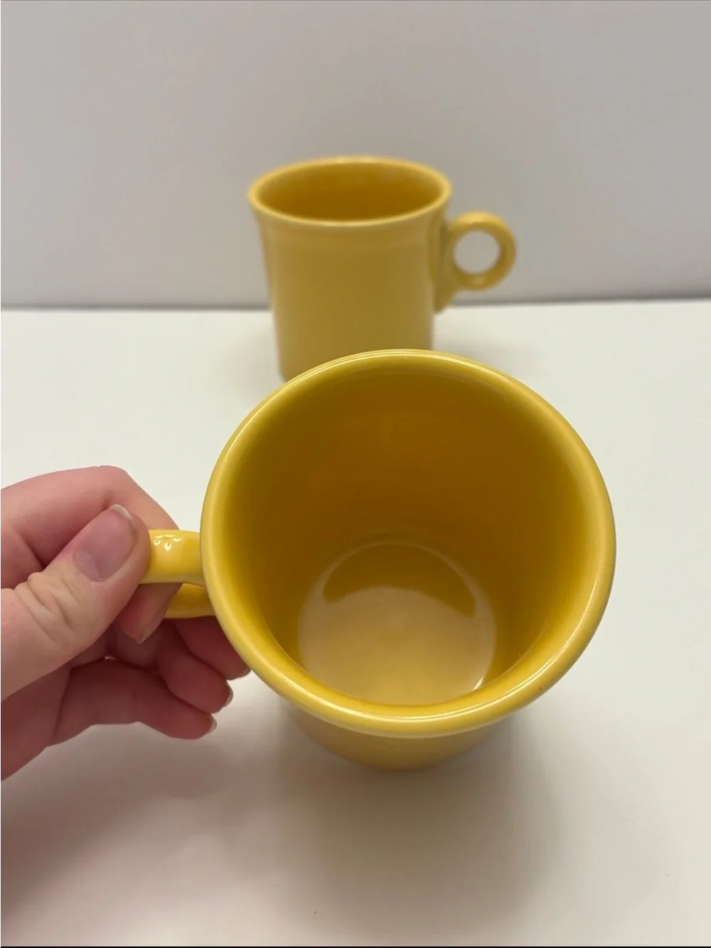 Set of Fiesta Homer Laughlin Fiesta Classic Ring Handle Mugs sunflower yellow
